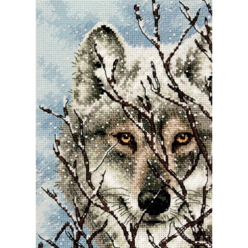(image for) Gold Petites Wolf Counted Cross Stitch Kit